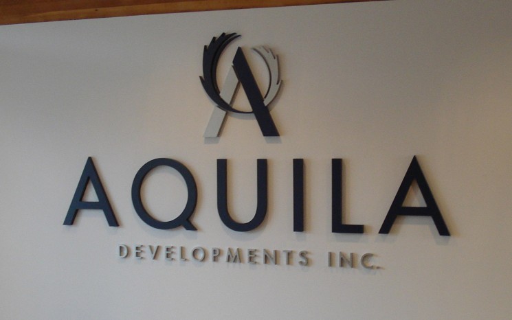 Acrylic 3D lettering pin mounted reception sign