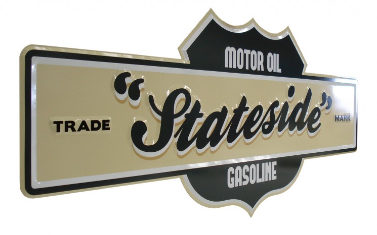 Faux vacuum formed sign with routered lettering movie set prop