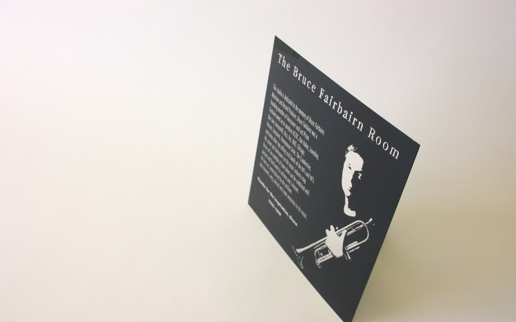 Laser engraved black coated aluminum memorial plaque