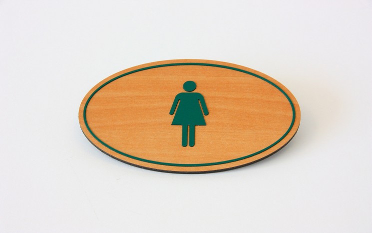 Raised tactile acrylic washroom symbols wayfinder/directional sign