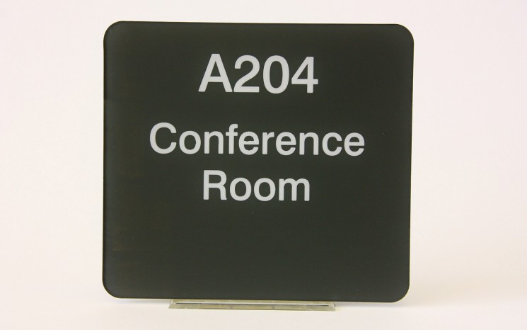 Back engraved acrylic wayfinder/directional sign