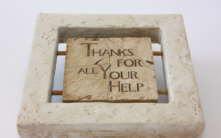 Laser engraved plaster tile award