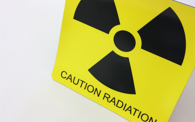 Laser engraved plastic caution sign