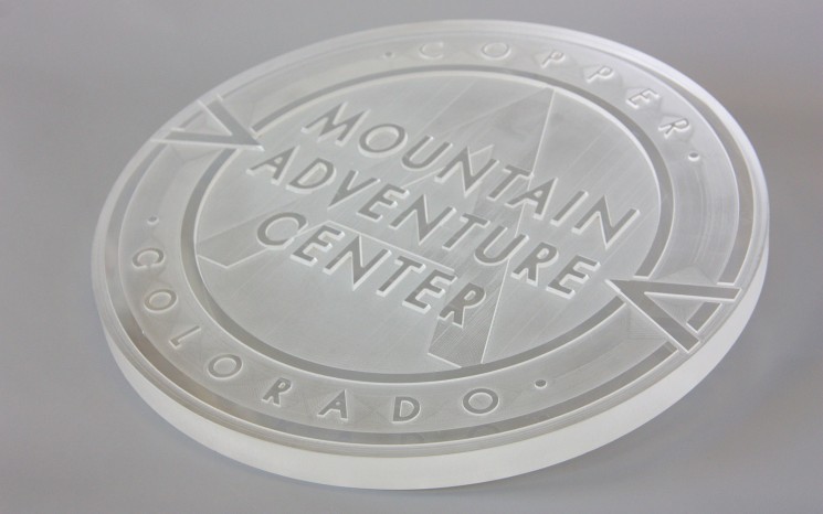 Multi level engraved acrylic business sign