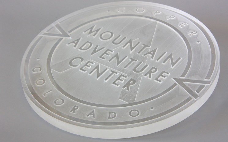 Multi level engraved acrylic business sign