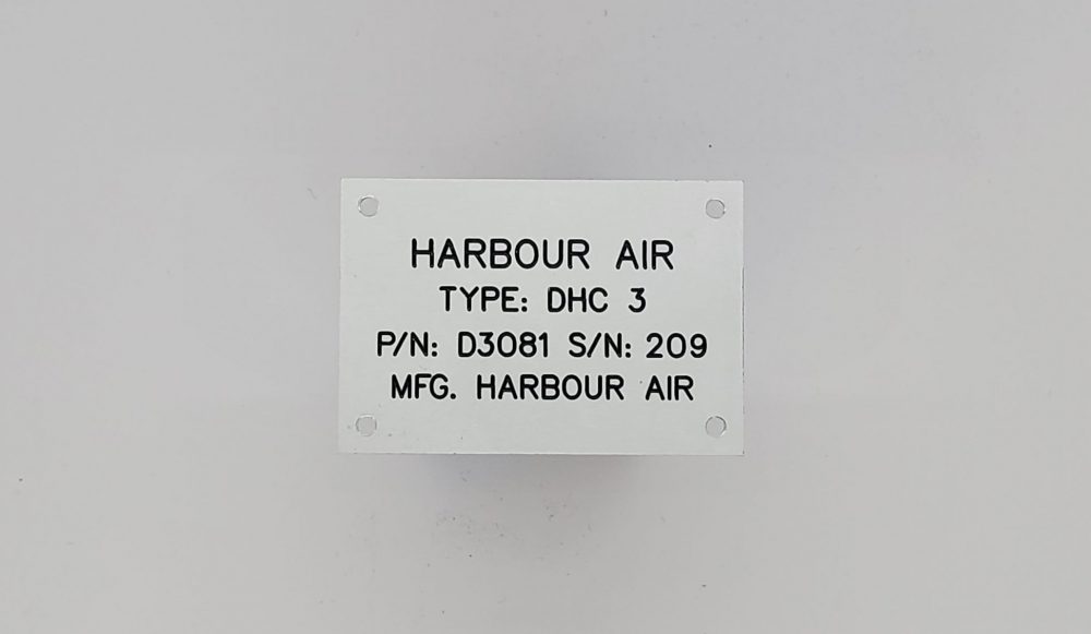 Custom anodized aluminum engraved and filled industrial tag