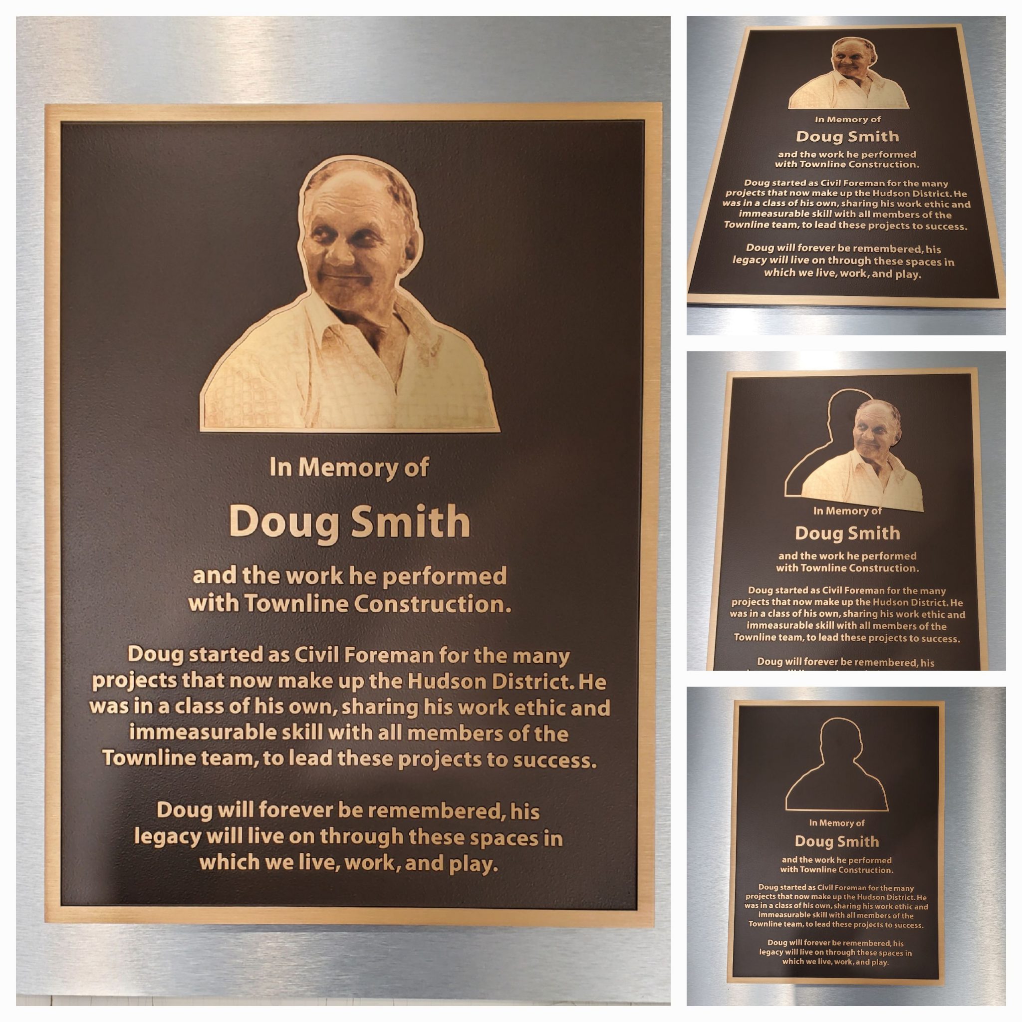 BEST solid bronze plaque with UV printed portrait