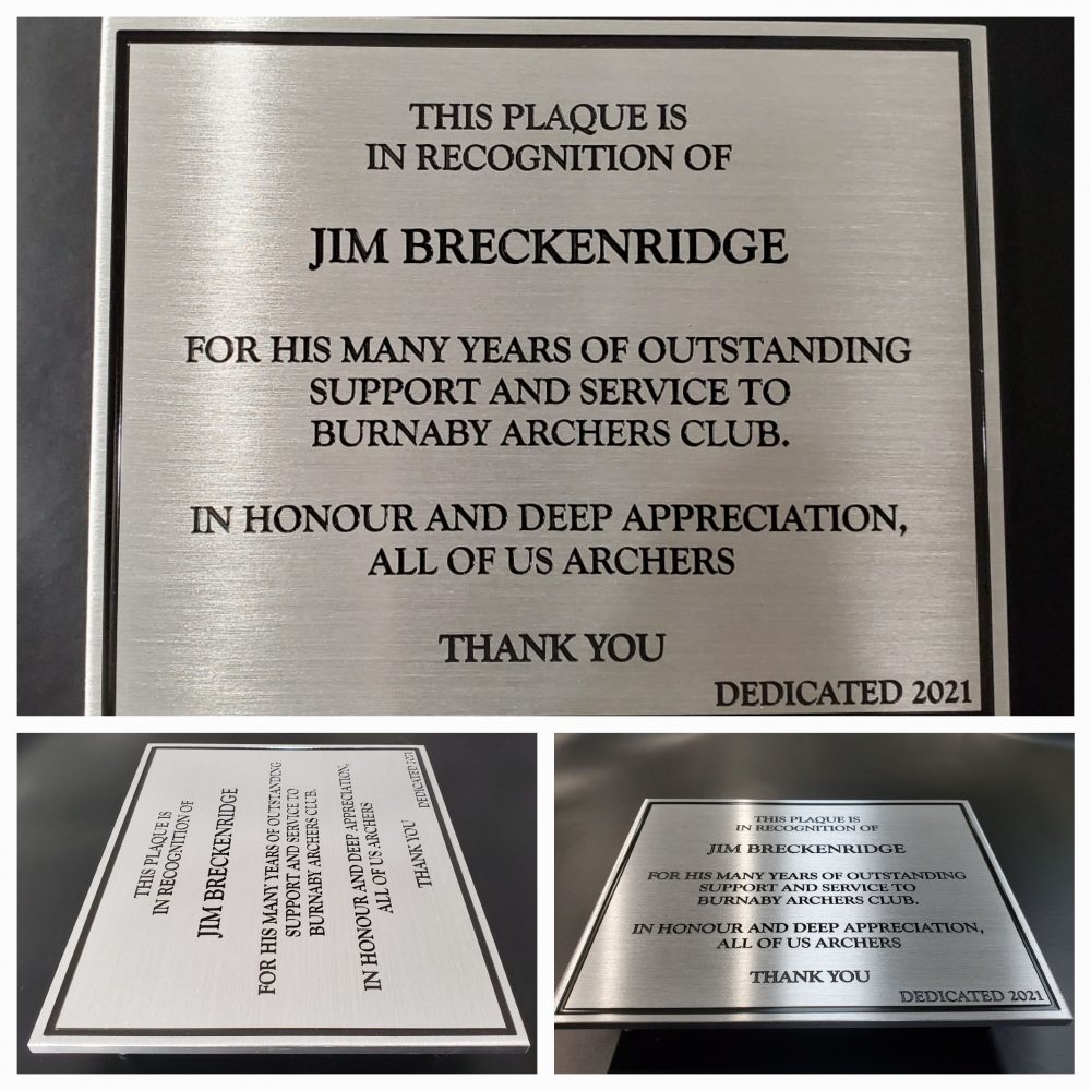 BETTER 6mm engraved and filled solid aluminum plaque