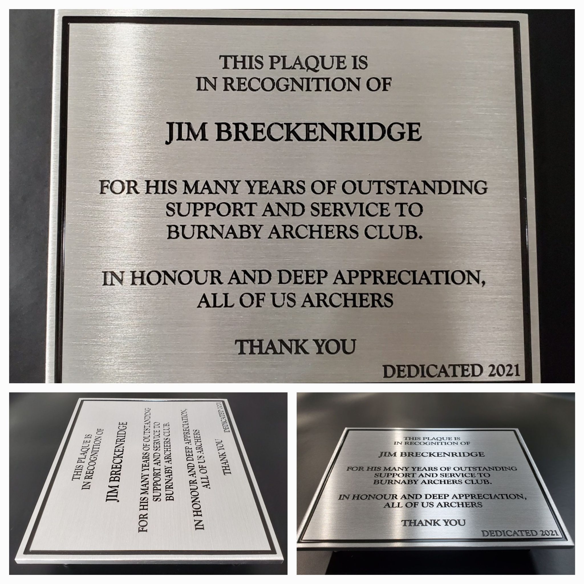 BETTER 6mm engraved and filled solid aluminum plaque
