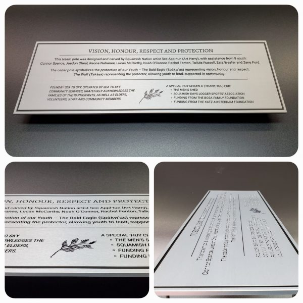 BETTER 6mm solid brushed aluminum Engraved and fill with printed leaf element B