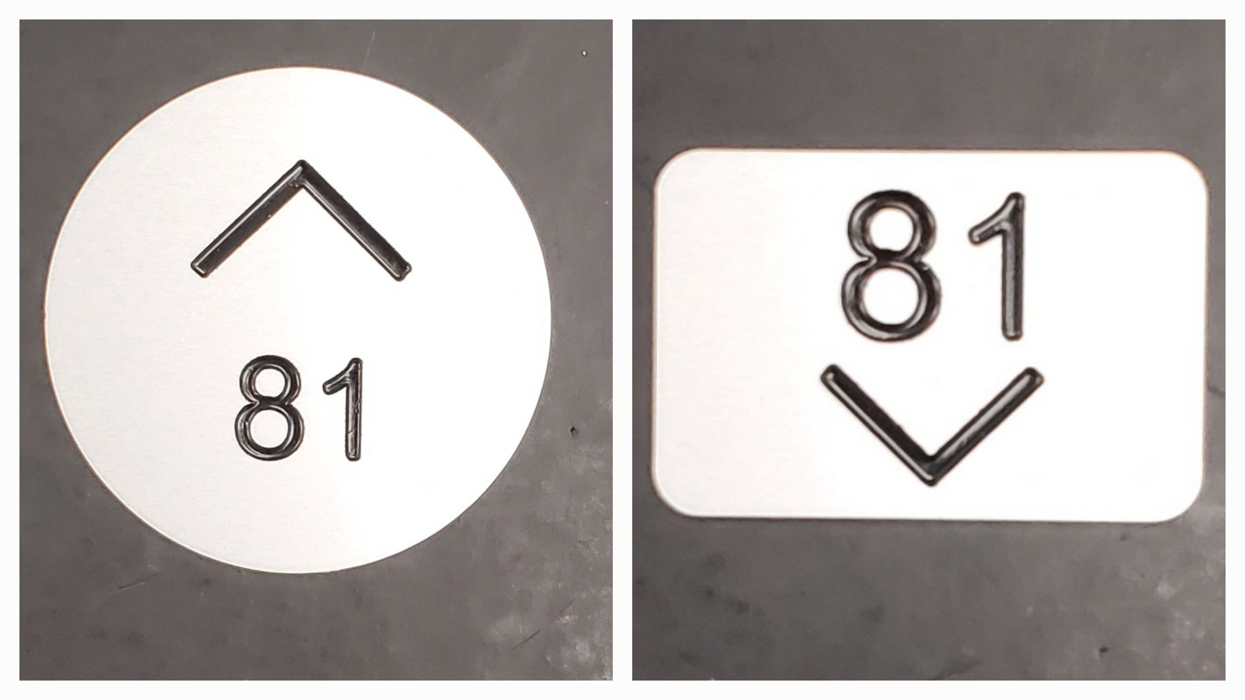 Custom Engraved and filled aluminum Table Markers - BR