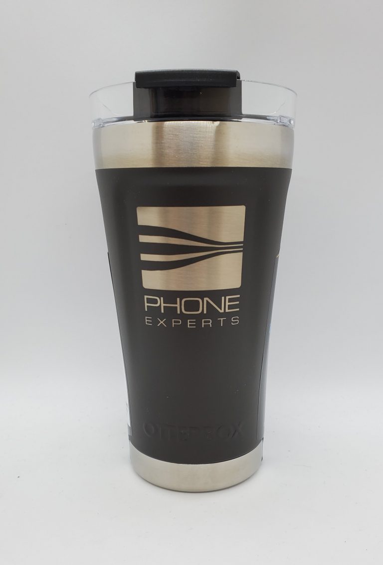 Custom Laser engraved YETI Tumbler black silver - phone experts