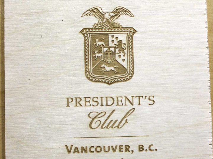 Laser engraved wooden gift box lid 167