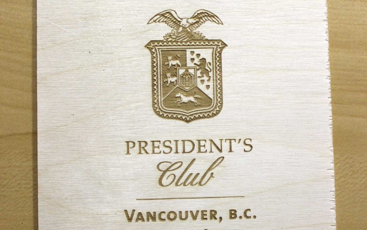 Wooden gift box with laser engraved graphics
