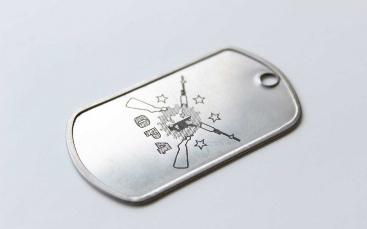 Laser etched stainless steel dogtag